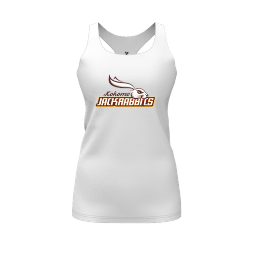 [CUS-DFW-RCBK-PER-WHT-FYS-LOGO1] Racerback Tank Top (Female Youth S, White, Logo 1)