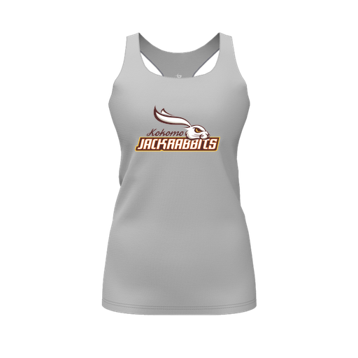 [CUS-DFW-RCBK-PER-GRY-FYS-LOGO1] Racerback Tank Top (Female Youth S, Gray, Logo 1)