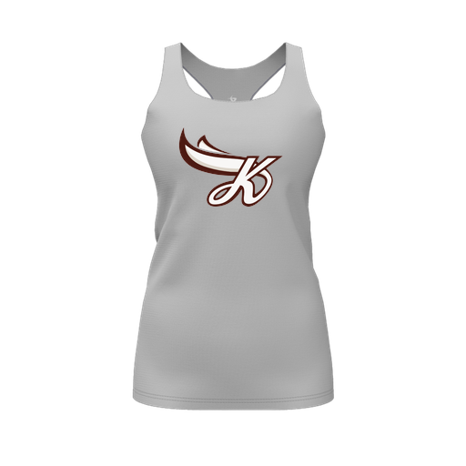 [FT0TRBGY-FYS-LOGO2] Decker Racerback Tank Top (Female Youth S, Gray, Logo 2)