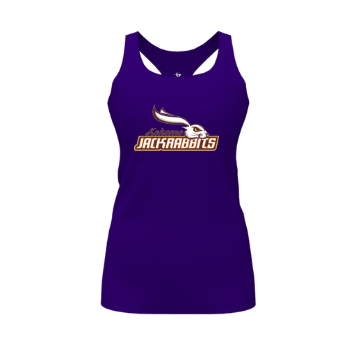 [CUS-DFW-RCBK-PER-PUR-FYS-LOGO1] Racerback Tank Top (Female Youth S, Purple, Logo 1)
