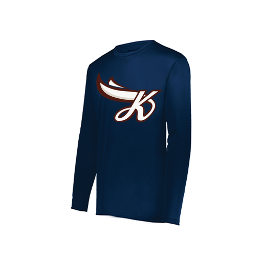 [222822.065.XS-LOGO2] Men's LS Smooth Sport Shirt (Adult XS, Navy, Logo 2)