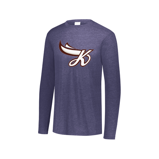 [FTLCUBNV-AXS-LOGO2] Decker Men's Tri-Blend T-Shirt - Long Sleeve (Adult XS, Navy, Logo 2)