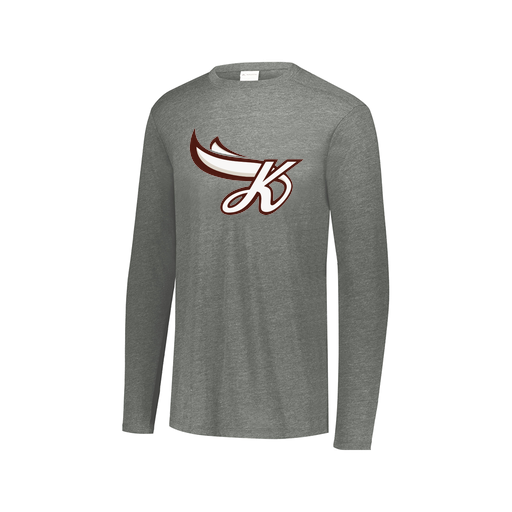 [FTLCUBGY-AXS-LOGO2] Decker Men's Tri-Blend T-Shirt - Long Sleeve (Adult XS, Gray, Logo 2)