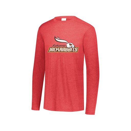 [FTLCUBRD-AXS-LOGO1] Decker Men's Tri-Blend T-Shirt - Long Sleeve (Adult XS, Red, Logo 1)