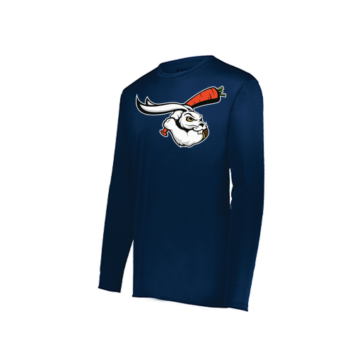 [222823.065.S-LOGO3] Youth LS Smooth Sport Shirt (Youth S, Navy, Logo 3)