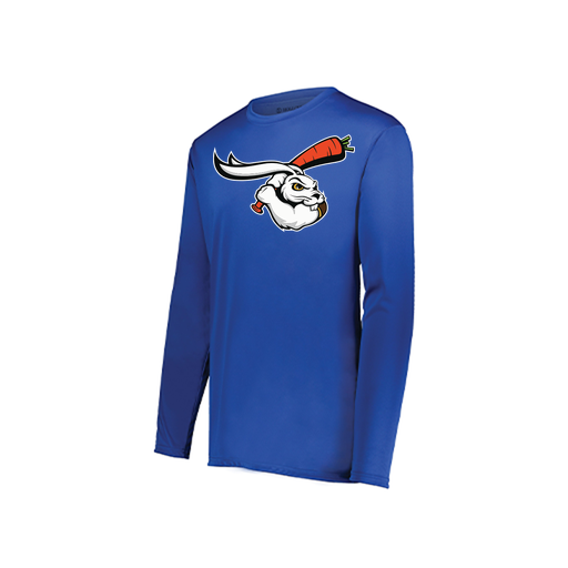 [222823.060.S-LOGO3] Youth LS Smooth Sport Shirt (Youth S, Royal, Logo 3)