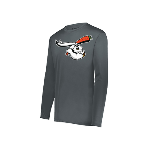 [222823.059.S-LOGO3] Youth LS Smooth Sport Shirt (Youth S, Gray, Logo 3)