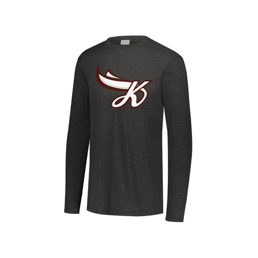 [FTLCUBBK-YS-LOGO2] Decker Youth Tri-Blend T-Shirt - Long Sleeve (Youth S, Black, Logo 2)