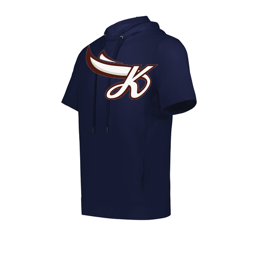 [222605.065.S-LOGO2] YOUTH VENTURA SOFT KNIT SHORT SLEEVE HOODIE (Youth S, Navy, Logo 2)