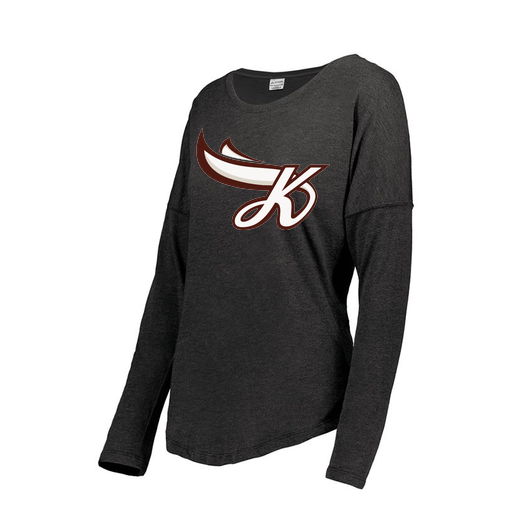 [FTLCUBBK-FAXS-LOGO2] Decker Women's Tri-Blend T-Shirt - Long Sleeve (Female Adult XS, Black, Logo 2)