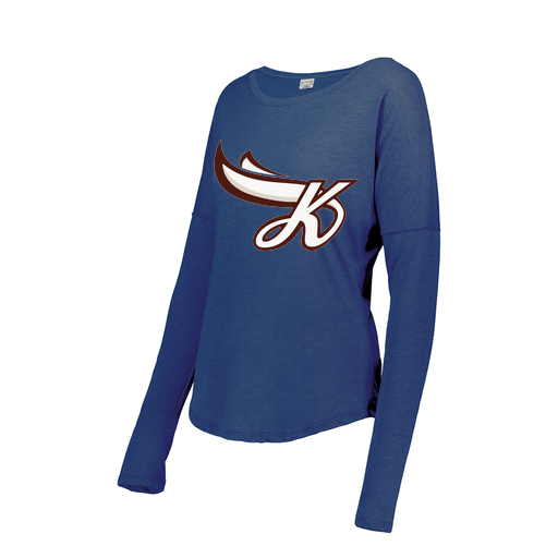 [FTLCUBRY-FAXS-LOGO2] Decker Women's Tri-Blend T-Shirt - Long Sleeve (Female Adult XS, Royal, Logo 2)