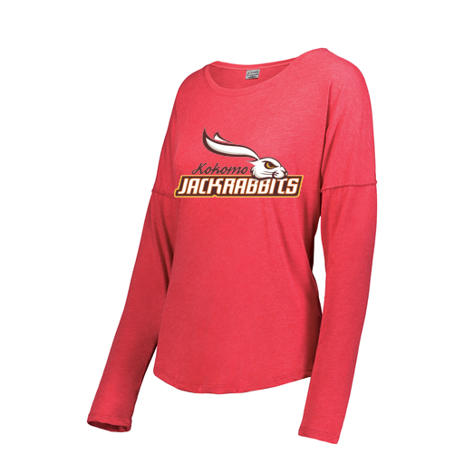 [FTLCUBRD-FAXS-LOGO1] Decker Women's Tri-Blend T-Shirt - Long Sleeve (Female Adult XS, Red, Logo 1)